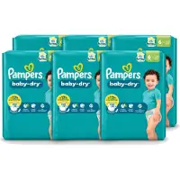 Pampers 6 x – Luiers – Baby Dry Maat 6 – 22 Luiers - Voordeelverpakking - 6 stuks
