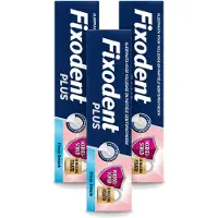 Fixodent 3 x Plus – Kleefcrème – Food Barrier – Frisse Smaak – 40 g - Voordeelverpakking - 3 stuks