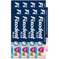 Fixodent 12 x Plus – Kleefcrème – Food Barrier – Frisse Smaak – 40 g - Voordeelverpakking - 12 stuks