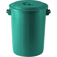 ICS Buitenprullenbak - 70 liter - Afvalbak buiten - Afvalton met deksel - Vuilnisbak - Afvalemmer - Groen