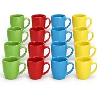 Excellent houseware koffie mok Granada - set 16x stuks - multi kleur - 360 ml - mokken - keramiek