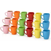 Excellent houseware koffie mok Sevilla - set 18x stuks - multi kleuren - 350 ml - mokken - keramiek