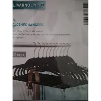 Livarno Living Kledinghangers - 10 stuks - Zwart - Met handige staaf voor sjaals, ceinturen en accessoires - Draaibare haken
