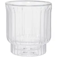 Chiato Dubbelwandig latte glas met groeven , 300 ml – Transparant