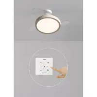 Create - Plafondventilator 40W stil met intrekbare bladen en LED-licht, verschillende maten - M - Met licht - Controller voor wandmontage - WIND CLEAR STUDIO