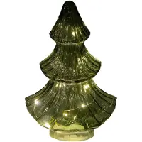 Anna's Collection LED Kerstboompje glas groen H24cm groen Glas Kerstverlichting