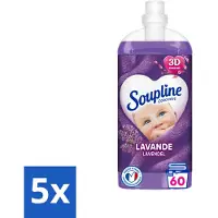 Soupline 5 x Wasverzachter Lavendel 1350 ml - Wasverzachter - Wasverzachter Lavendel - Wasverzachter 30 Dagen - Wasverzachter 92% Natuurlijk - Wasverzachter Milieuvriendelijk