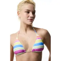 Pentik Gestreepte Halter Driehoek Bikinitop