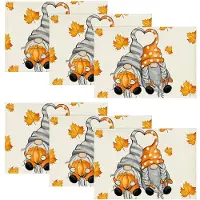 Famanu – Mode pompoenen esdoornbladeren herfst placemats 30x45cm set van 6