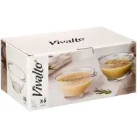 Vivalto Soepkommen - 6x stuks - 18 x 7.5 cm - glas - 580 ml - kommetjes / schaaltjes - stapelbaar