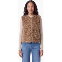 Street One Studio Street One Dames Bodywarmer van imitatiebont met ronde hals en rits - Bruin - 44