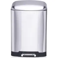 Dirt Devil Pedaalemmer 12 Liter met Voetpedaal - Deksel Sluit Langzaam en Geruisloos - Uitneembare Binnenemmer - Afmetingen 27,2 x 25,5 x 40,2 cm - Zilverkleurig