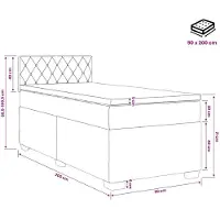 vidaXL Boxspringbed met matras en LED-verlichting, zwart, 90 x 200 cm, fluweel