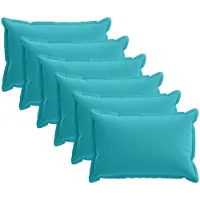vidaXL Kussensloop 6 st HOUTEN Turquoise 40 x 60 cm Polyester