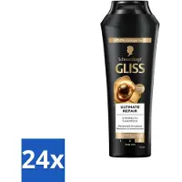 Schwarzkopf Gliss Shampoo Ultimate Repair voor intensieve regeneratie, 250 ml - Voordeelverpakking - 24 stuks