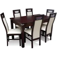 AEA Holz Designer Ess Tisch + 6 Stühle Set Garnitur Zimmer Gruppe 7 tlg. Tische