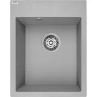 Laveo BADLAND Spoelbak, granietspoelbak, enkele spoelbak, MONCHICHI, 50x39, grijs | Inclusief sifon!