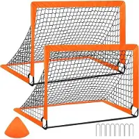 Markenlos voetbaldoel voor kinderen - Set van 2 opklapbare doelen voor de tuin