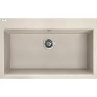 Laveo BADLAND Spoelbak, granietspoelbak, enkele spoelbak, TAU 50x80, beige | Inclusief sifon!
