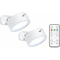 INF 2-pack LED wandlamp met verschillende lichtkleuren en afstandsbediening Wit