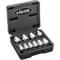 Vigor V7538/10 Dopsleutelinzetset 3/8 (10 mm) 10-delig