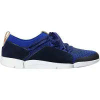 Clarks Tri Amelia, dames enkellaarsjes van donkerblauw leer, lichtgewicht, maat 35,5