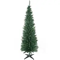 HOMCOM Kerstboom, dennenboom, 390 takken, groen, diameter 55 cm, hoogte 180 cm, met een stevige plastic voet voor feestelijke decoratie