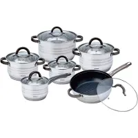 Klausberg stalen potten 12 stuks 2,1l, 2,1l, 2,9l, 3,4l, 3,9l, 6,6l KB7702