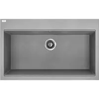 Laveo BADLAND Spoelbak, granietspoelbak, enkele spoelbak, TAU 50x80, grijs | Inclusief sifon!