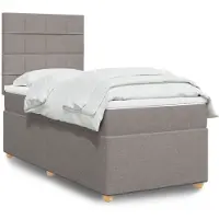 vidaXL Boxspringbed met matras, taupekleurig, 100x200 cm, met stoffen bekleding