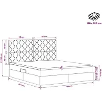 vidaXL LED-bed met opbergruimte en matras, lichtgrijs, 180 x 200 cm, fluweel