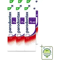 Parodontax 6 x – Tandpasta – Ultra Clean – Bloedend Tandvlees – 75 ml - Grootverpakking - Vaatwasstrips - Bloedend Tandvlees - Tandpasta - Tandvleesbescherming - Tandplak - Fluoride