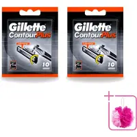 Gillette 2 x Contour Plus – Wegwerpscheermesjes – 10 mesjes - Bulkverpakking - Scheermesjes - Douchemop - Scheermes