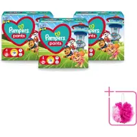 Pampers 3 x – Luierbroekjes – Pants Paw Patrol Maat 4 – 72 Luiers - Bulkverpakking - Baby luier - Douchemop - Luierbroek