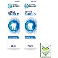 Sensodyne 2 x - Tandpasta - ProGlasur Active Shield - Fresh Mint - Frisse Munt - 75 ml - Grootverpakking - Vaatwasstrips - Tandpasta - Glazuurbescherming - Gaatjes - Suikerzuren - Cariës