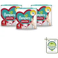 Pampers 3 x – Luierbroekjes – Pants Maat 4 – 66 Luiers - Grootverpakking - Vaatwasstrips - Luier Broekje - Luier Voor Baby - Luier Voor Peuters - Actieve Baby - Droge Luier