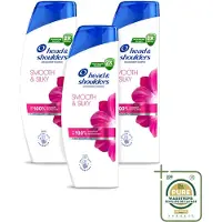 Head & shoulders 3 x - Shampoo - Smooth & Silky - 250ml - Wasstrips - Roosvrij Haar - Droog Haar - Pluizig Haar - Glad Haar - Zijdezacht Haar