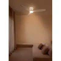 Create - Plafondventilator stil 40W (Ø132cm) - Sfeer- en hoofdverlichting LED - Afstandsbediening - 6 snelheden - Programmeerbaar - WIND CALM CUSTOM RATTAN
