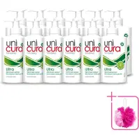 Unicura 12 x - Vloeibare Zeep Ultra - Verzorgend - 250 ml Pomp - Bulkverpakking - Handzeep - Douchemop - Antibacteriële handzeep