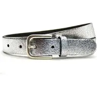 Timbelt Fashion Leren Riem 3 cm Zilver