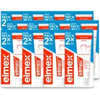 Elmex 12 x – Tandpasta – Anti-Cariës – 2x75 ml - Voordeelverpakking - 12 stuks