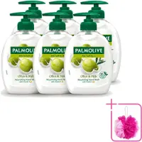 Palmolive 6 x – Handzeep – Melk & Olijf – 300 ml - Bulkverpakking - Handzeep melk en olijf - Douchemop - Handen reinigen
