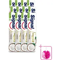 Signal 12 x - Integral & Actions - Tandpasta - Natuurlijke Elementen - Kokos - Voor Witte Tanden - 75 ml - Bulkverpakking - Tandpasta - Douchemop - Natuurlijke tandpasta