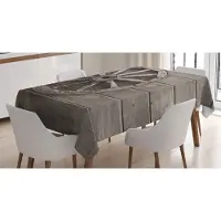 Abakuhaus Wagenrad Tafelkleed, Alter Wagen, Vuilafstotend, onderhoudsvriendelijk en wasbaar, print met heldere kleuren zonder vervaging, 140 x 240 cm, Omberbruin
