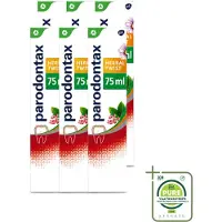 Parodontax 6 x - Tandpasta - Herbal Twist - Ginger & Mint - 75ml - Grootverpakking - Vaatwasstrips - Tandpasta - Bloedend Tandvlees - Tandplak - Gember - Munt