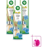 Air Wick 3 x - Geurstokjes - Frisse Ochtenddauw - Essentiële Oliën - 40 ml - Bulkverpakking - Geurstokjes - Douchemop - Frisse ochtenddauw