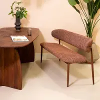 Giga Meubel Eetkamerbank Alexia Rood/Walnoot 180cm
