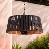 LUCANDE hangende terrasverwarmer Pyravo, zwart, aluminium, Ø 60 cm Pyravo, zwart, Aluminium, Modern
