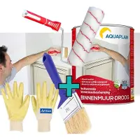 Aquaplan Binnenmuur-Droog – set – Transparante Waterdichte Muurcoating tegen Vocht – Ademend & Overschilderbaar – 10 l