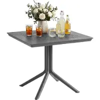 CLP Lenval Tuintafel - Weerbestendig UV-Bestendig - Voor Balkon - Tuin - Terras - Binnengebruik - Compact - donkergrijs